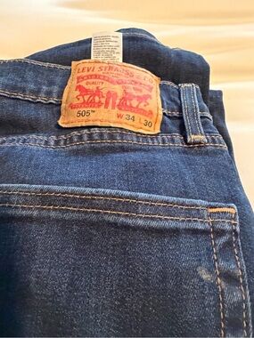 Levi's Men's Straight Jeans in Dark Blue Denim